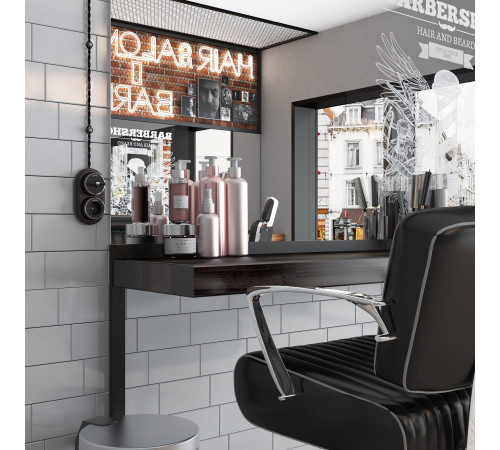 Выключатель на 4 положения двухклавишный Vintage черный матовый/хром W5822051