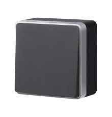 Выключатель одноклавишный проходной Gallant черный с серебром W5012034