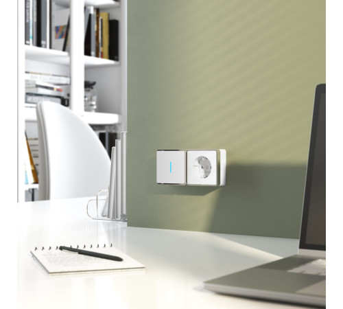 Выключатель одноклавишный с подсветкой Gallant белый W5010101