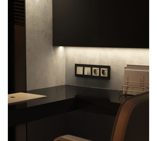 Выключатель одноклавишный (шампань) W1110011