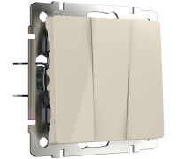 Выключатель трехклавишный (слоновая кость) W1130003