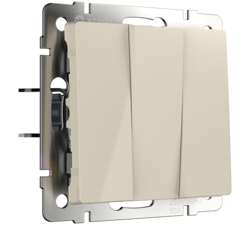 Выключатель трехклавишный (слоновая кость) W1130003