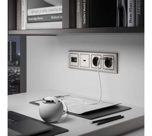 W1196002/ Накладка для розетки HDMI (глянцевый никель) W1196002