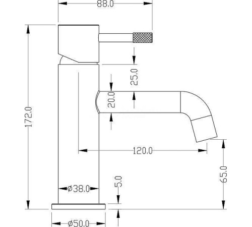 Смеситель для раковины Boheme Uno белый матовый/золото матовое 461-WG
