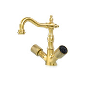 Смеситель для раковины Boheme Royal Cristal на 1 отверстие бронза/черный кристалл 312-Royal/CRST Black