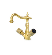 Смеситель для раковины Boheme Royal Cristal на 1 отверстие бронза/черный кристалл 312-Royal/CRST Black