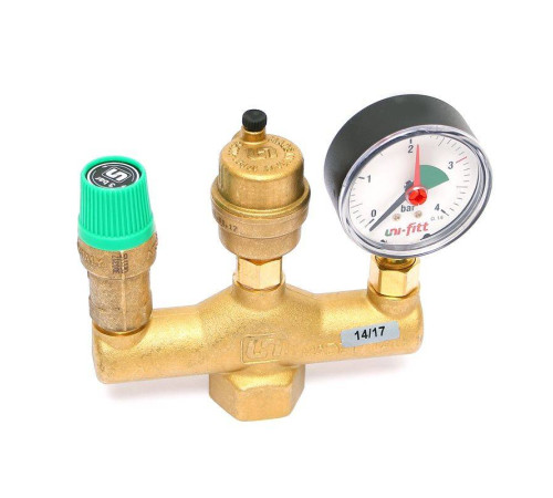 Группа безопасности котла Uni-Fitt до 50 кВт 1 3 бар латунь 252G4530