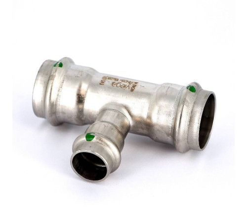 Тройник пресс Viega Sanpress Inox 28x18x28 мм нержавеющая сталь 435967