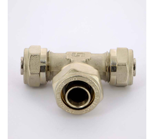 Тройник обжимной никелированный Uni-Fitt 16х20х16 мм 666N6760