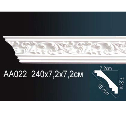 Карниз потолочный Perfect AA022 полиуретановый с орнаментом 72x72x2400 мм AA022
