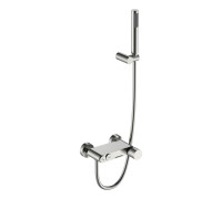 Смеситель для ванны Boheme Stick Diamond с душевым комплектом шлифованный никель 123-NB