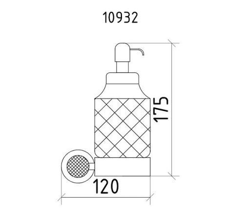 Дозатор для жидкого мыла Boheme Royal Cristal подвесной бронза 10932-BR