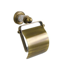 Держатель туалетной бумаги подвесной Boheme Murano с крышкой бронза 10901-W-BR