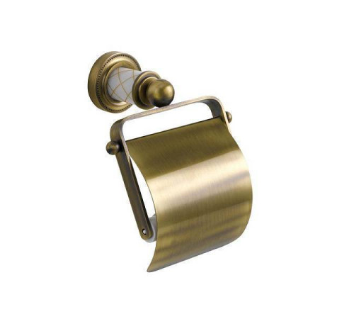 Держатель туалетной бумаги подвесной Boheme Murano с крышкой бронза 10901-W-BR