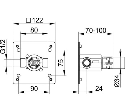 Внутренняя часть смесителя для умывальника Keuco IXMO 59916 000075