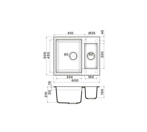 Кухонная мойка Omoikiri Sakaime 60-2-SA Tetogranit 60x50 см бежевый 4993910