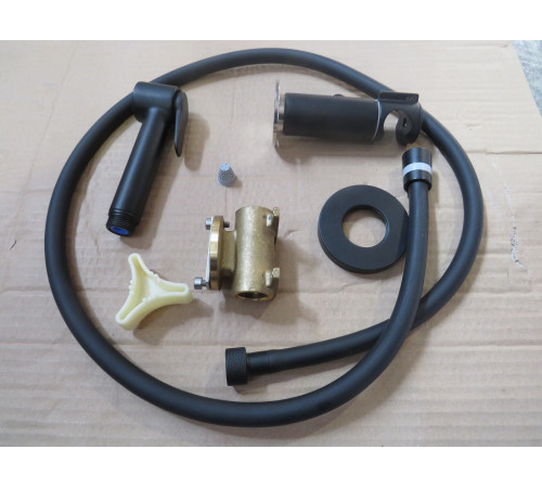 Гигиенический душ с прогрессивным смесителем Bossini Paloma Brass комплект черный матовый E37007B.073