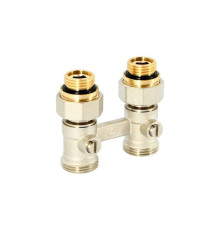 Узел радиаторный прямой Uni-Fitt 1/2 x 3/4 EK с вентилями и ниппелями 192N3020