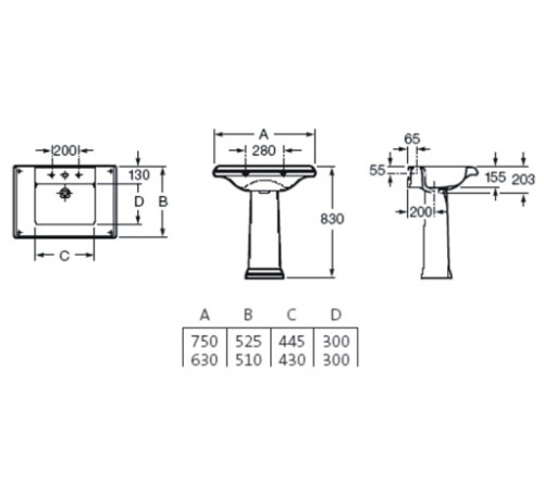 Раковина Roca America 630x510 мм 7.3274.9.100.0