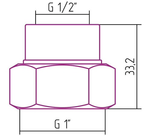 Комплект фитингов прямой Стилье G 1 НГ х G 1/2 ВР 2 шт 02101-1012