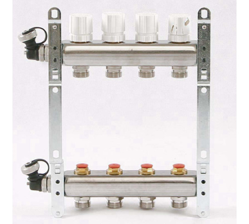 Коллекторная группа из нержавеющей стали Uni-Fitt 315S с регулировочными и термостатическими вентилями 1 x 3/4 EK 4 выхода 451I4304