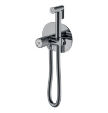 Гигиенический душ со смесителем Boheme Tech встраиваемый глянцевая оружейная сталь 157-SGM