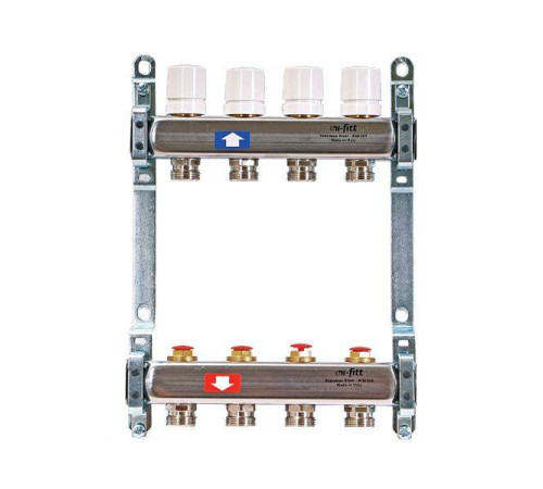 Коллекторная группа Uni-Fitt 451B 1x3/4 9 выходов из нержавеющей стали 451B4309