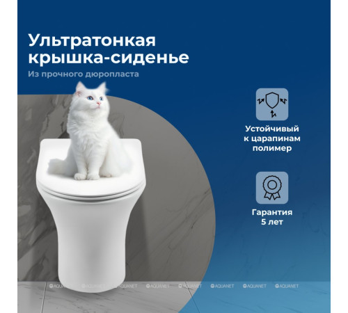 Унитаз подвесной Rimless Aquanet Roll-W с сиденьем Soft Close Slim 00210766