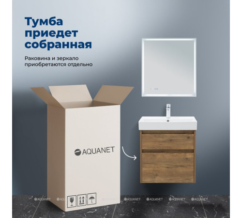 Тумба под раковину Aquanet Nova Lite 2.0 60 2 ящика дуб рустикальный 00346315