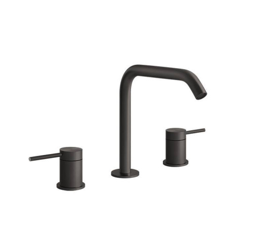 Смеситель для раковины Gessi 316 на 3 отверстия без донного клапана h 201 мм излив 156 мм Brushed Black Metal PVD 54012#707