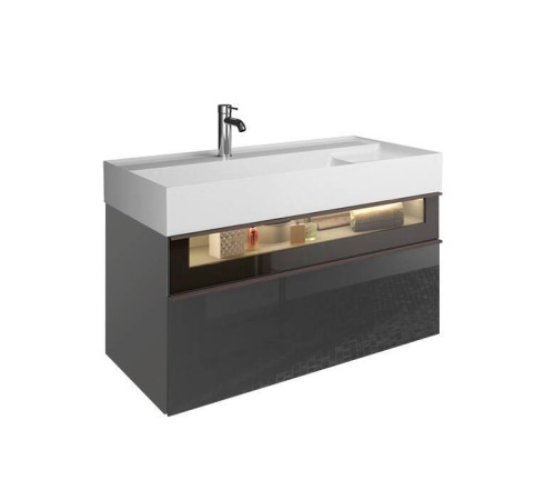 Тумба под раковину Burgbad Yumo 1015х470х610 мм Grey high gloss SFMX102F3194C0001G0179