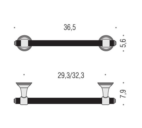 Полотенцедержатель Colombo Design Hermitage 36 см античная бронза B3309.OA