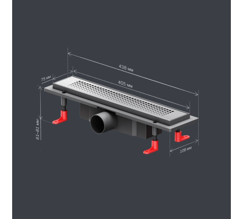 Трап для душа линейный AM.PM PrimeFlow универсальный затвор Cut Gradient 40 см W02SC-P11-040-01SB