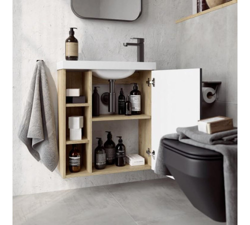 Корпус тумбы под умывальник AQUATON Alba правый дуб давос 600х700х250 мм ALB0106RDD