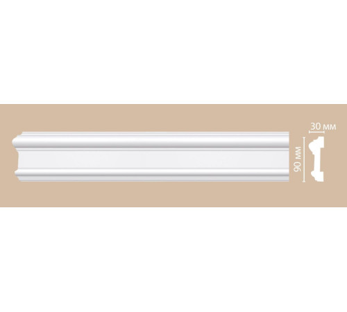 Молдинг гладкий DECOMASTER 97901F гибкий полиуретановый 90х30х2400 мм 97901F