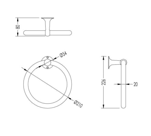Полотенцедержатель-кольцо Devon&Devon New York 21 см хром NY107CR