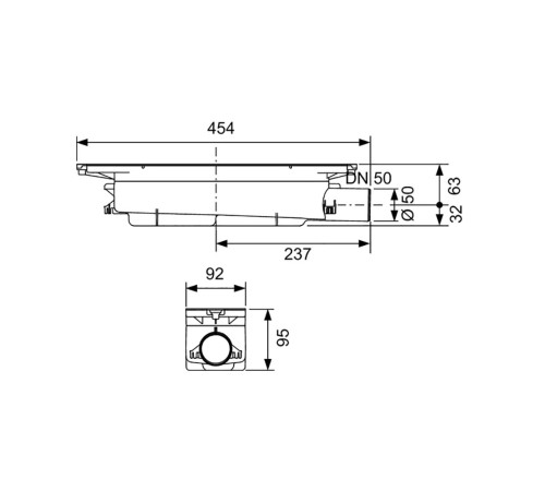 Сифон для душевого профиля TECE TECEdrainprofile стандартный боковой слив DN 50 673002