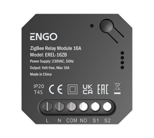Реле ZigBee ENGO 1x16A выход NO-COM EREL-16ZB