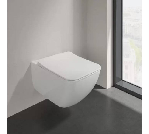 Унитаз подвесной Villeroy & Boch Venticello безободковый с сиденьем SlimSeat Line микролифт 4611RL01