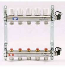 Коллекторная группа из нержавеющей стали Uni-Fitt 315S с регулировочными и термостатическими вентилями 1 x 3/4 EK 5 выходов 451I4305