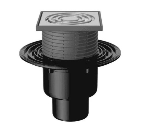 Трап Fachmann T 310.0 SNsP 122x122 мм вертикальный выпуск 50/75/110 мм нержавеющая сталь 04.019