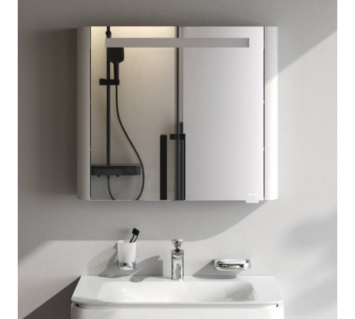 Зеркальный шкаф с подсветкой AM.PM Inspire V2.0 80 см правый белый глянец M30MCR0801WG