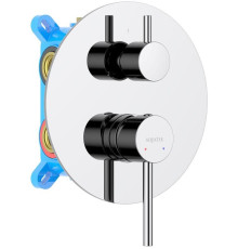 Смеситель для ванны встраиваемый Aquanet Европа 3 режима внешняя и скрытая часть хром AQ1347CR