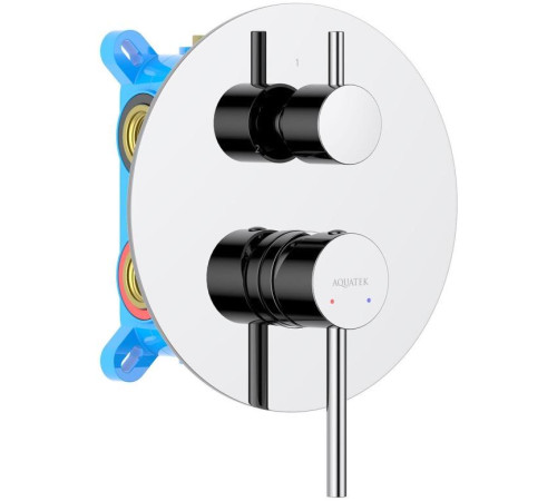 Смеситель для ванны встраиваемый Aquanet Европа 3 режима внешняя и скрытая часть хром AQ1347CR