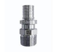 Переходник с наружной резьбой REHAU RAUTITAN RX+ 17 x 1/2 латунь хромированная 12588173002