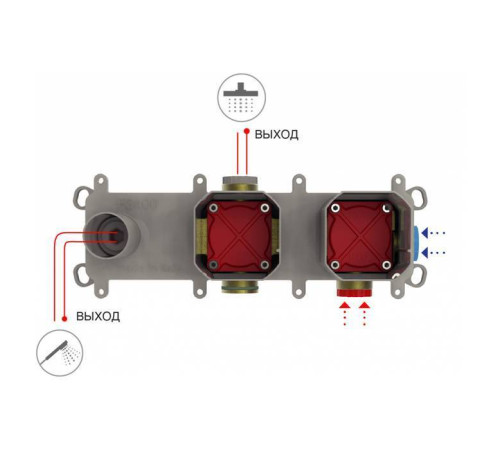 Встраиваемая часть смесителя для душа Fima Carlo Frattini на 2 источника F3400