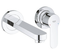 Смеситель для раковины Grohe BauEdge на 2 отверстия настенный хром 20474000