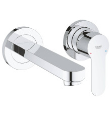 Смеситель для раковины Grohe BauEdge на 2 отверстия настенный хром 20474000