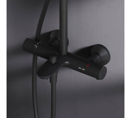 Душевая система AM.PM Like с термостатом черный матовый F0780522