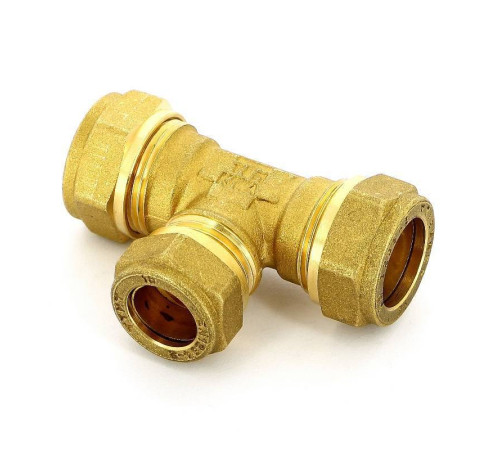 Тройник обжимной латунный Tiemme 18 мм 1100032